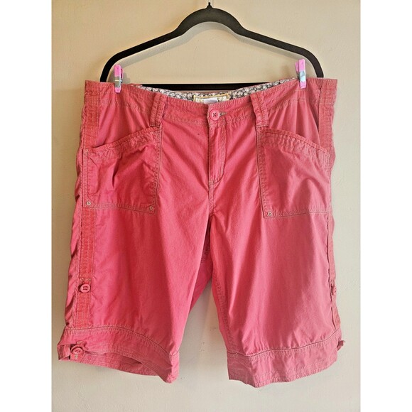 Aventura Pants - Aventura Organic Cotton Womens red/orange Bermuda Hiking Casual Shorts sz 16